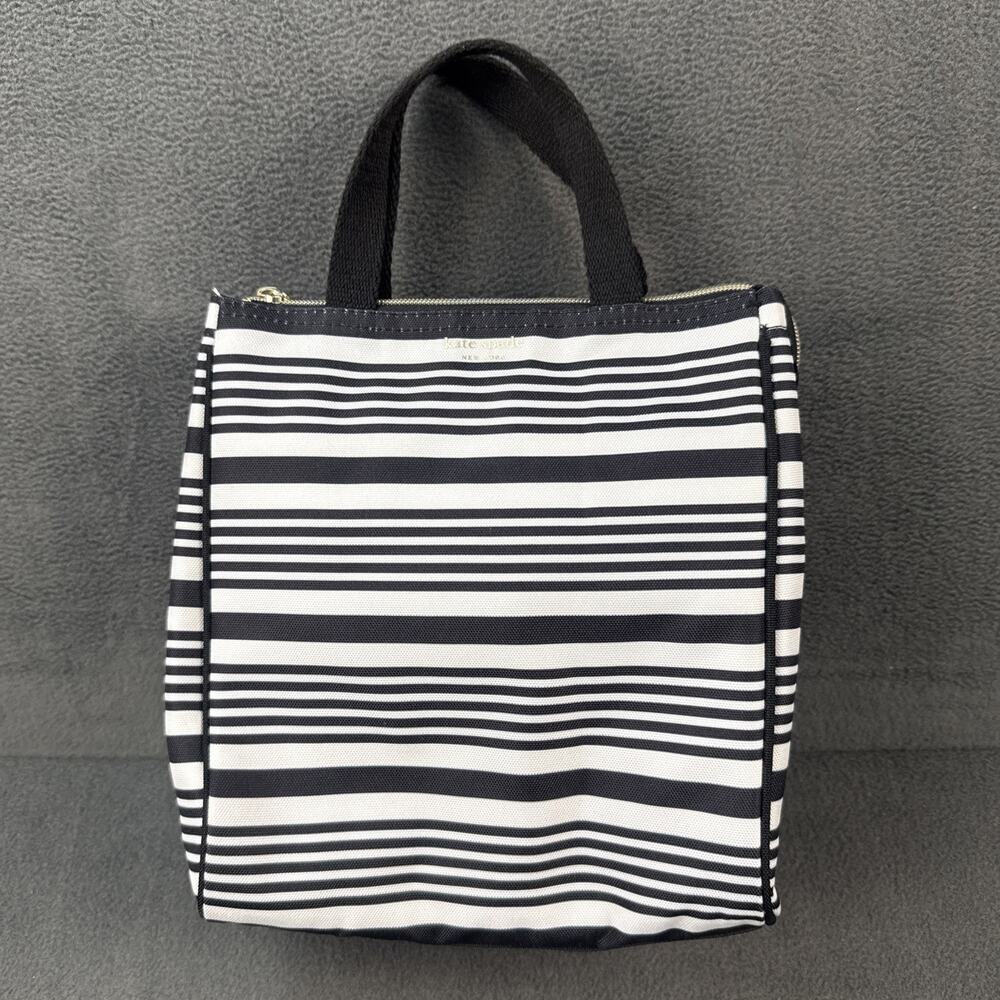Kate Spade New York Insulated Lunch Bag Black & White Stripe